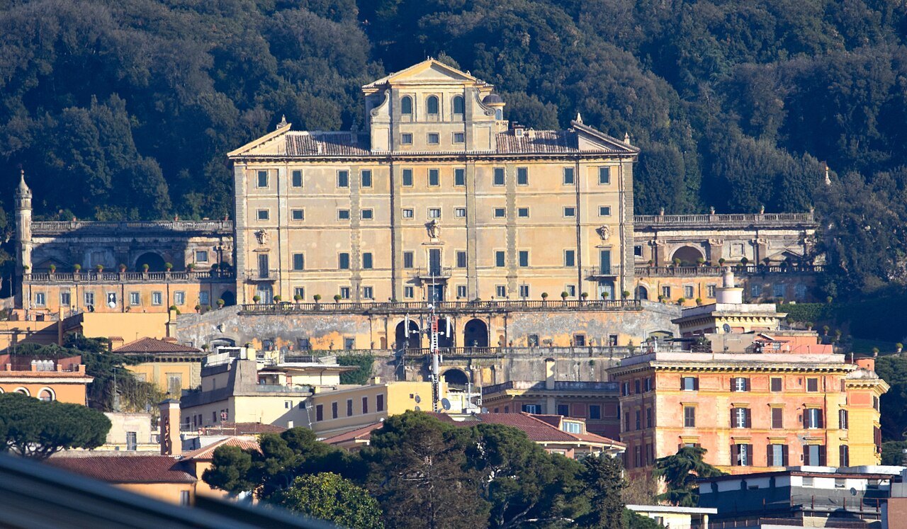 The Villa Aldobrandini above the rooftops of Frascati