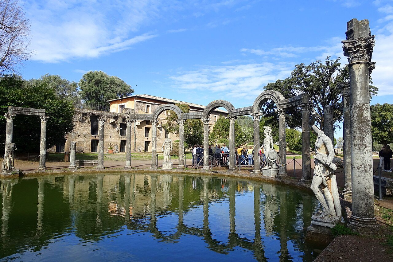 The Canopus at Hadrian's Villa: the long pool with its columns, arches and statues