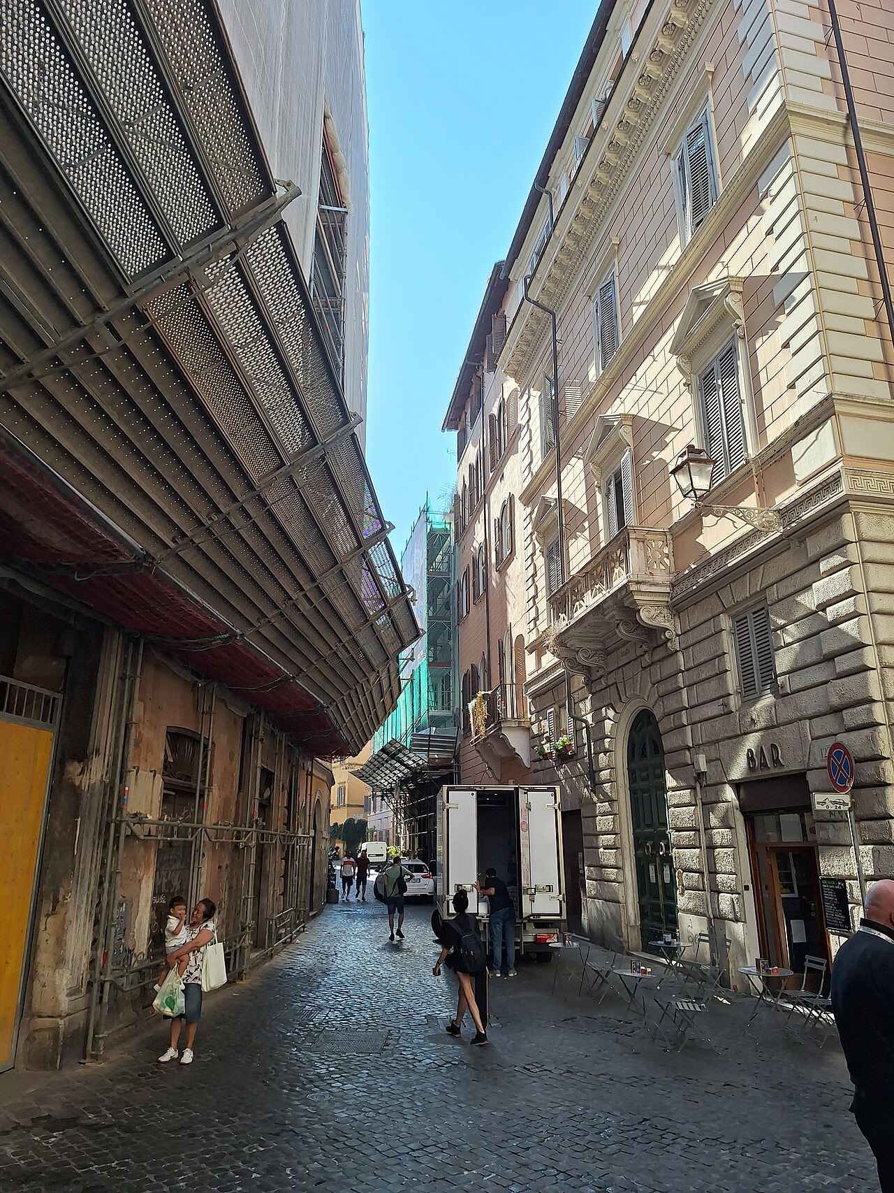 Via del Governo Vecchio, a narrow street of old palaces in the rione of Parione