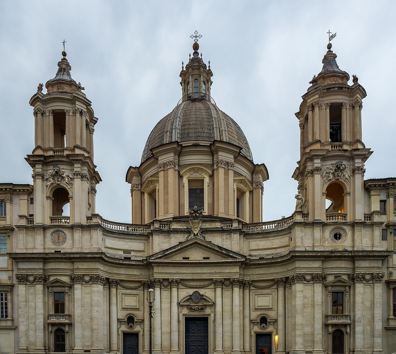 Borromini's Sant'Agnese in Agone, its dome between two bell towers