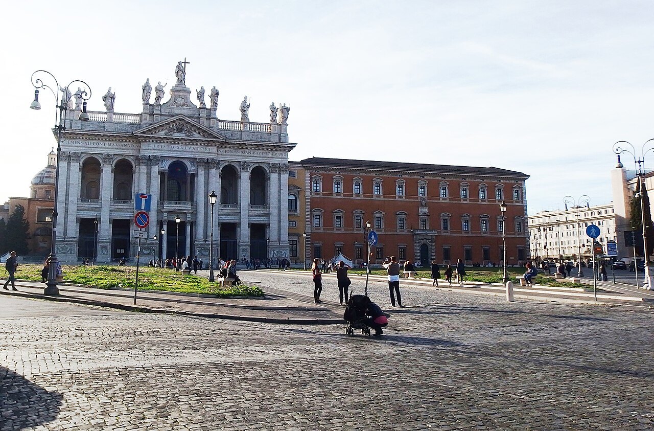 The façade of St. John Lateran across Piazza di Porta San Giovanni