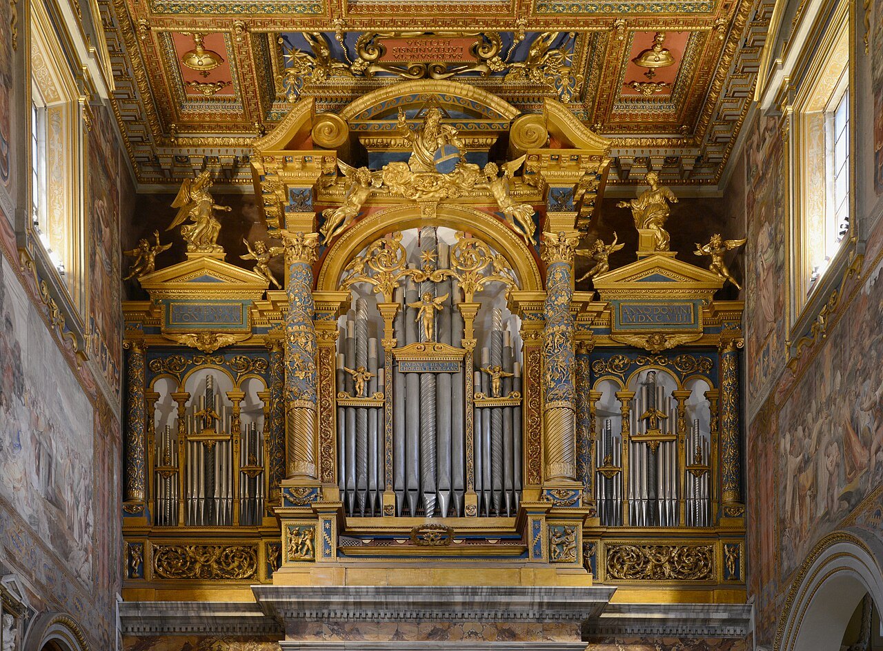 The great gilded organ in the transept of St. John Lateran