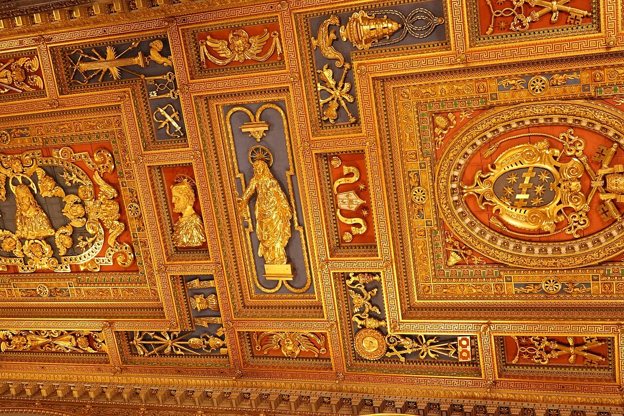 Part of the carved and gilded ceiling of St. John Lateran
