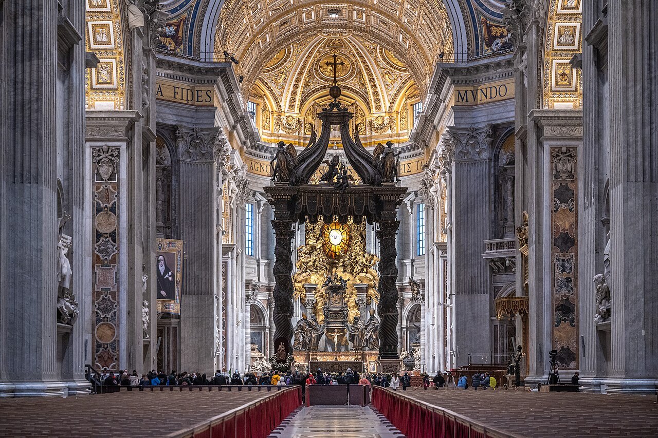 Bernini's baldachin down the length of the nave of St. Peter's